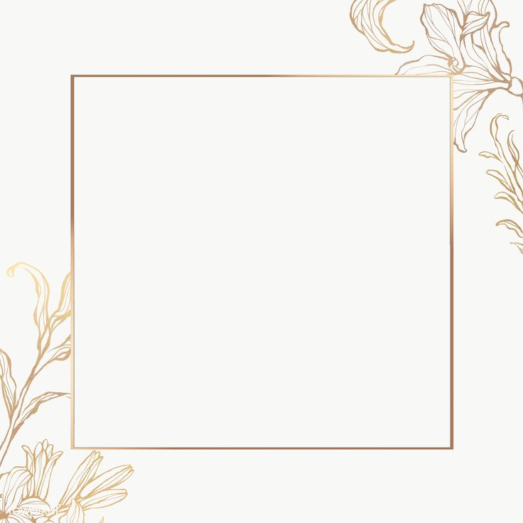 Rectangle Gold Frame With Floral Outline Premium Image By