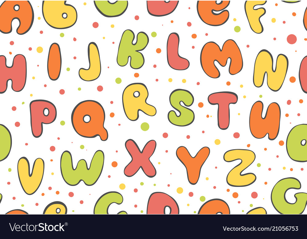 Abc Seamless Pattern Colorful Letter Background Vector Image