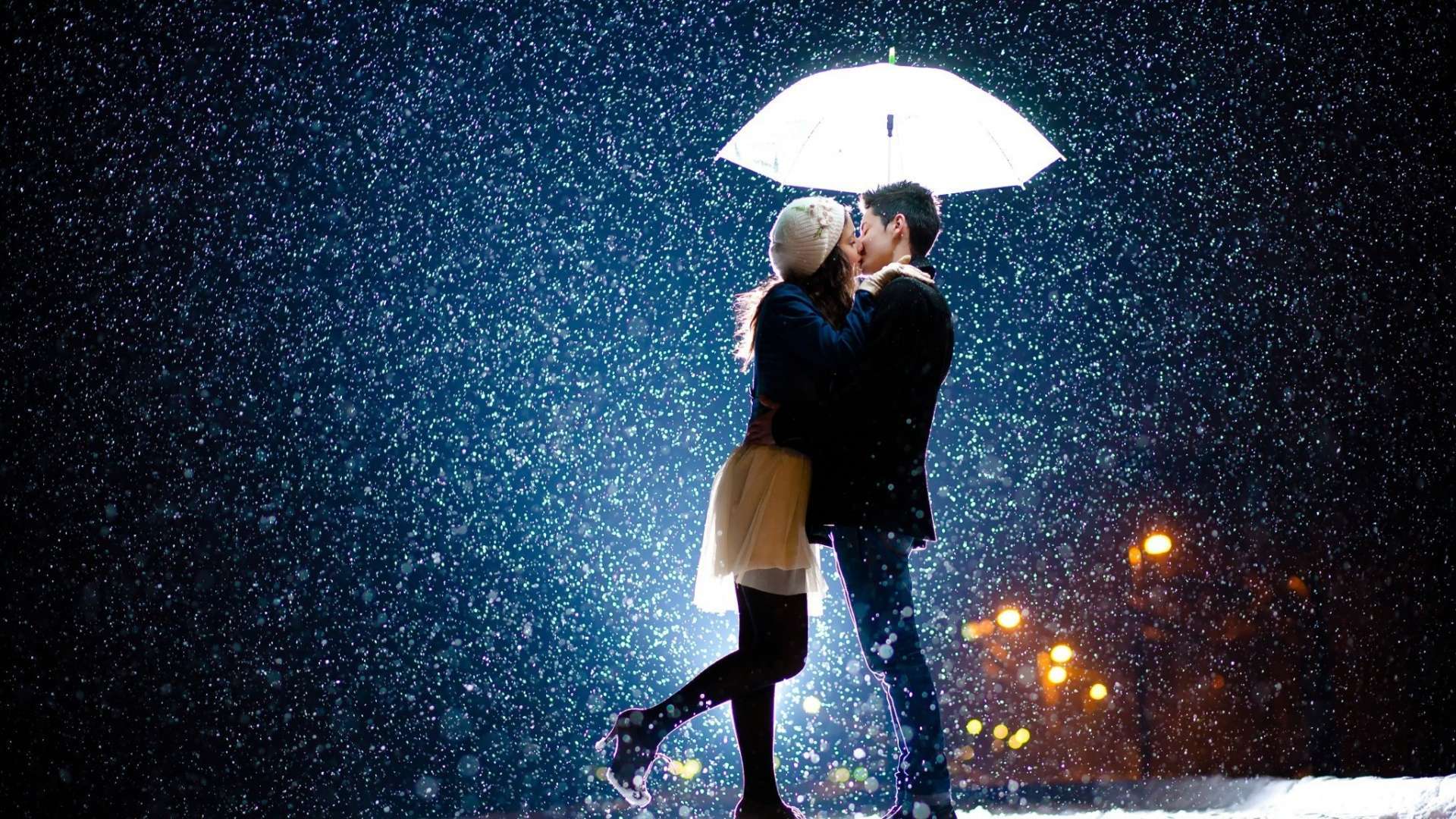 Wallpaper Love Kiss Umbrella HD 1080p Upload At September