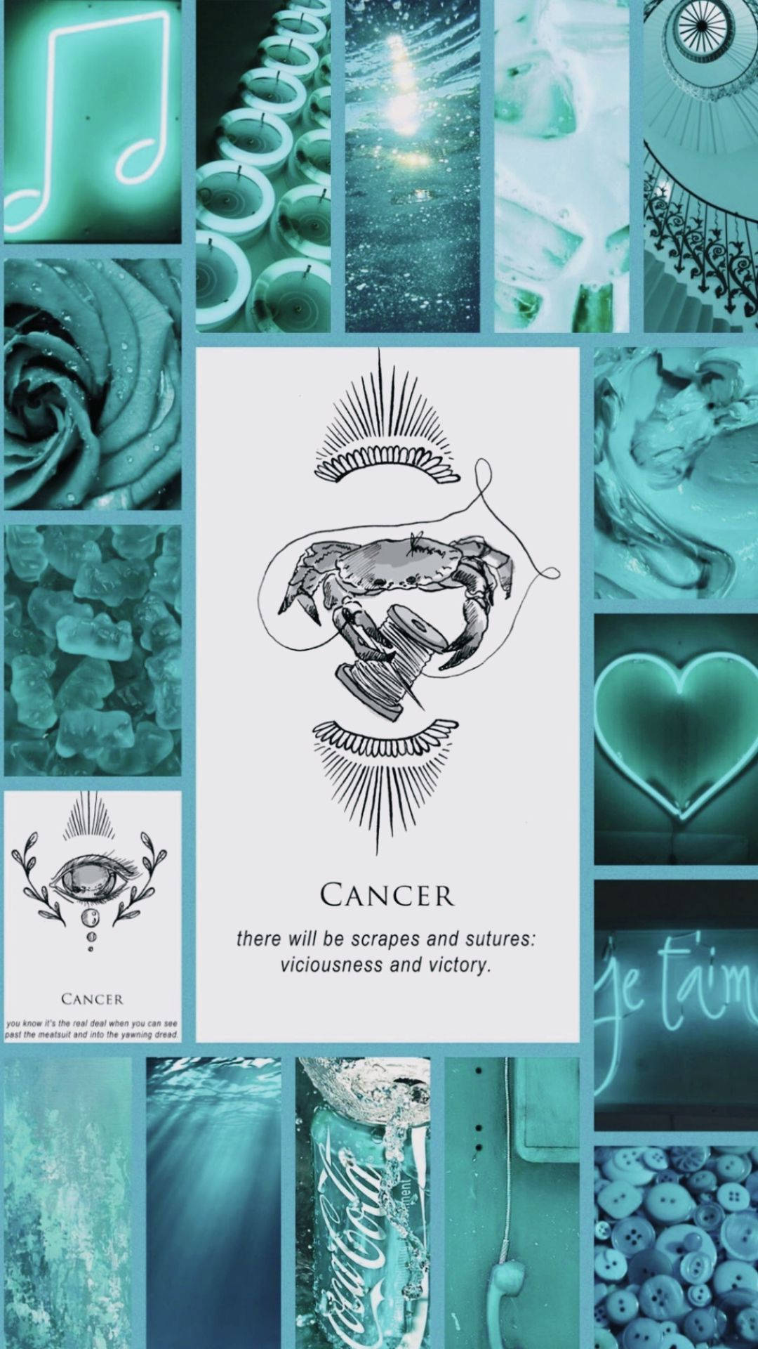 Cancer Zodiac Cyan Collage G16rwafwfhby67ts Wallpaper