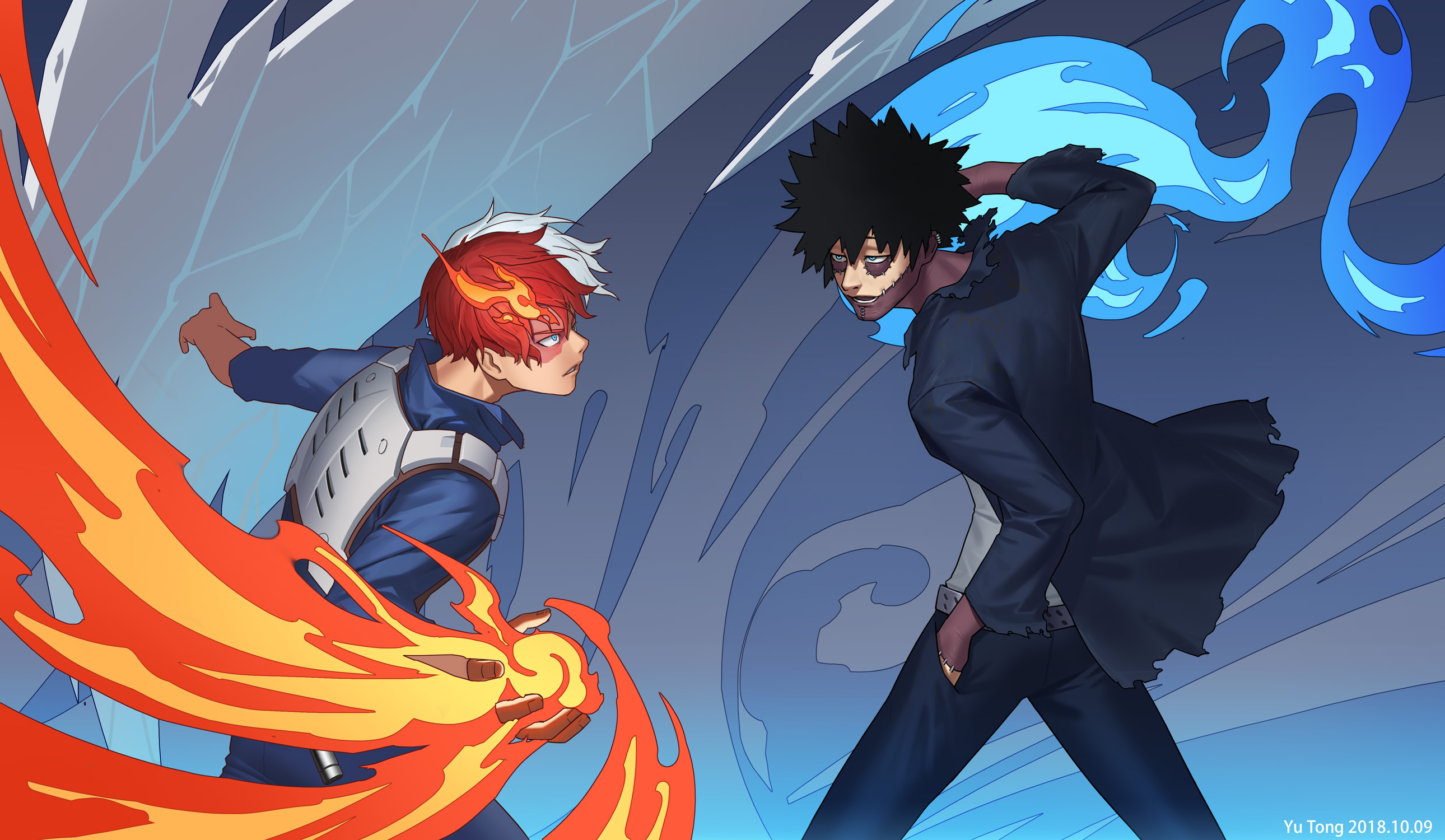Shoto Todoroki Dabi Anime My Hero Wallpaper