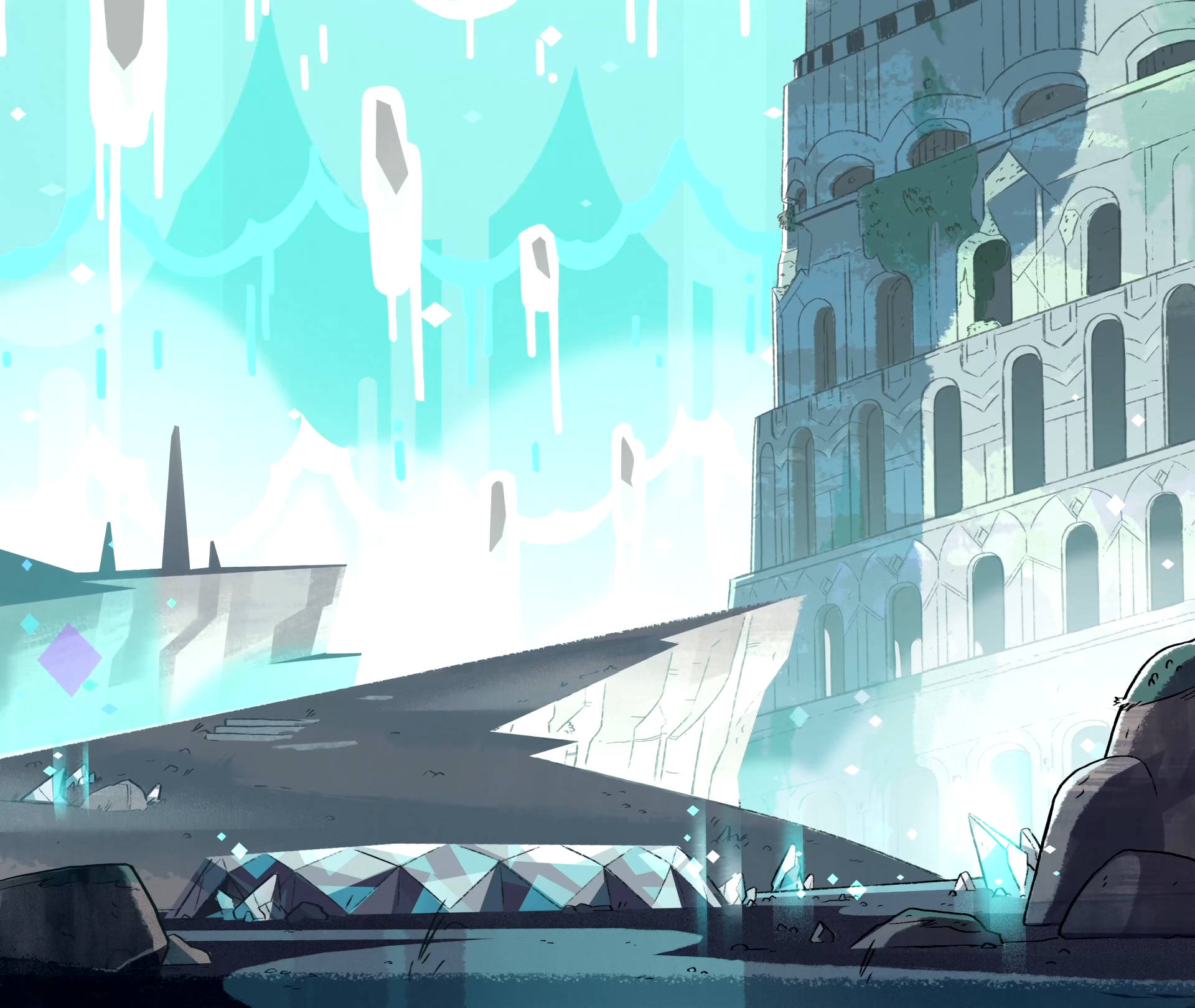 Lunar Sea Spire Steven Universe iPad Wallpaper