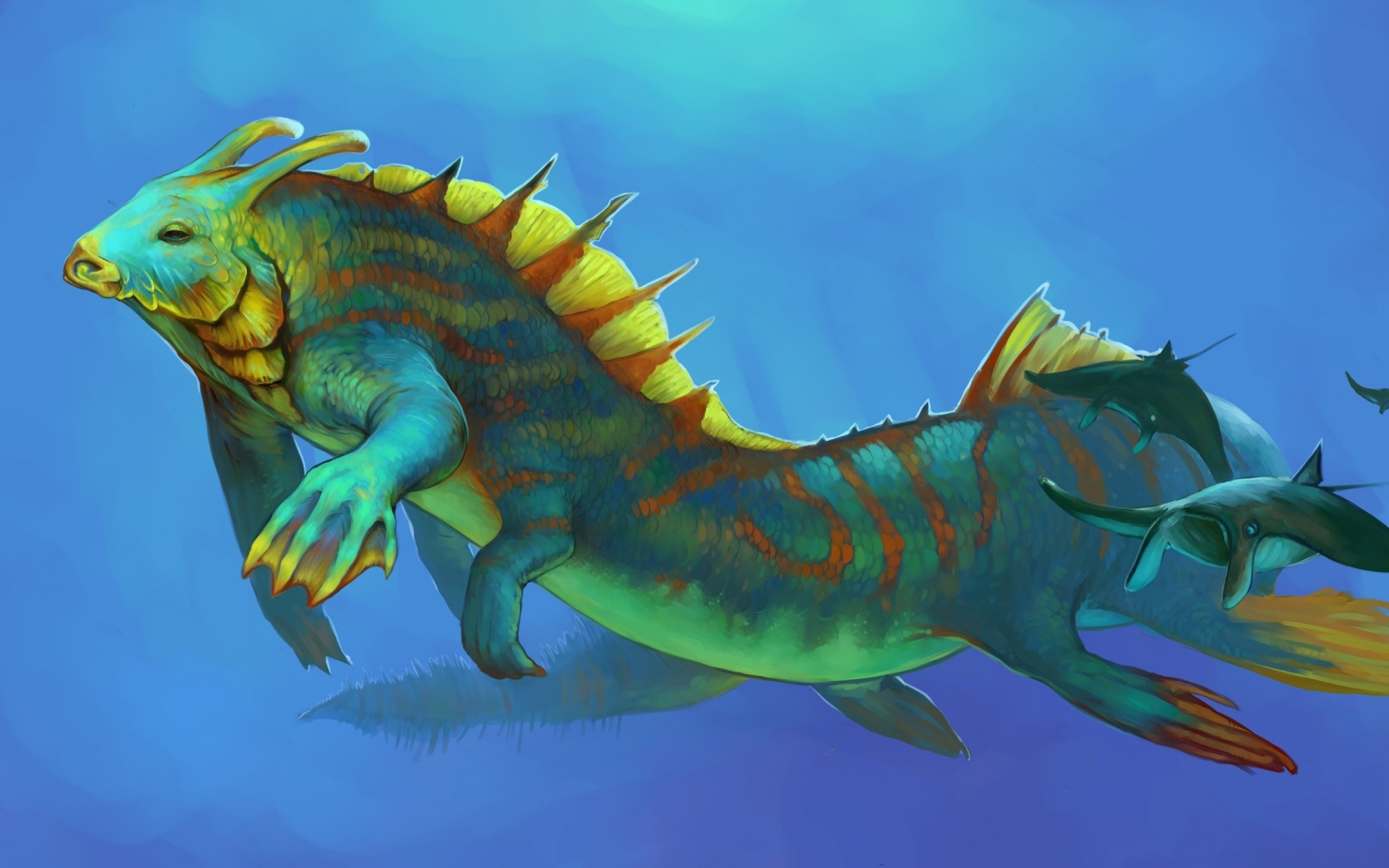 Creature Creatures Fantasy Dinosaur Underwater Ocean Sea Wallpaper