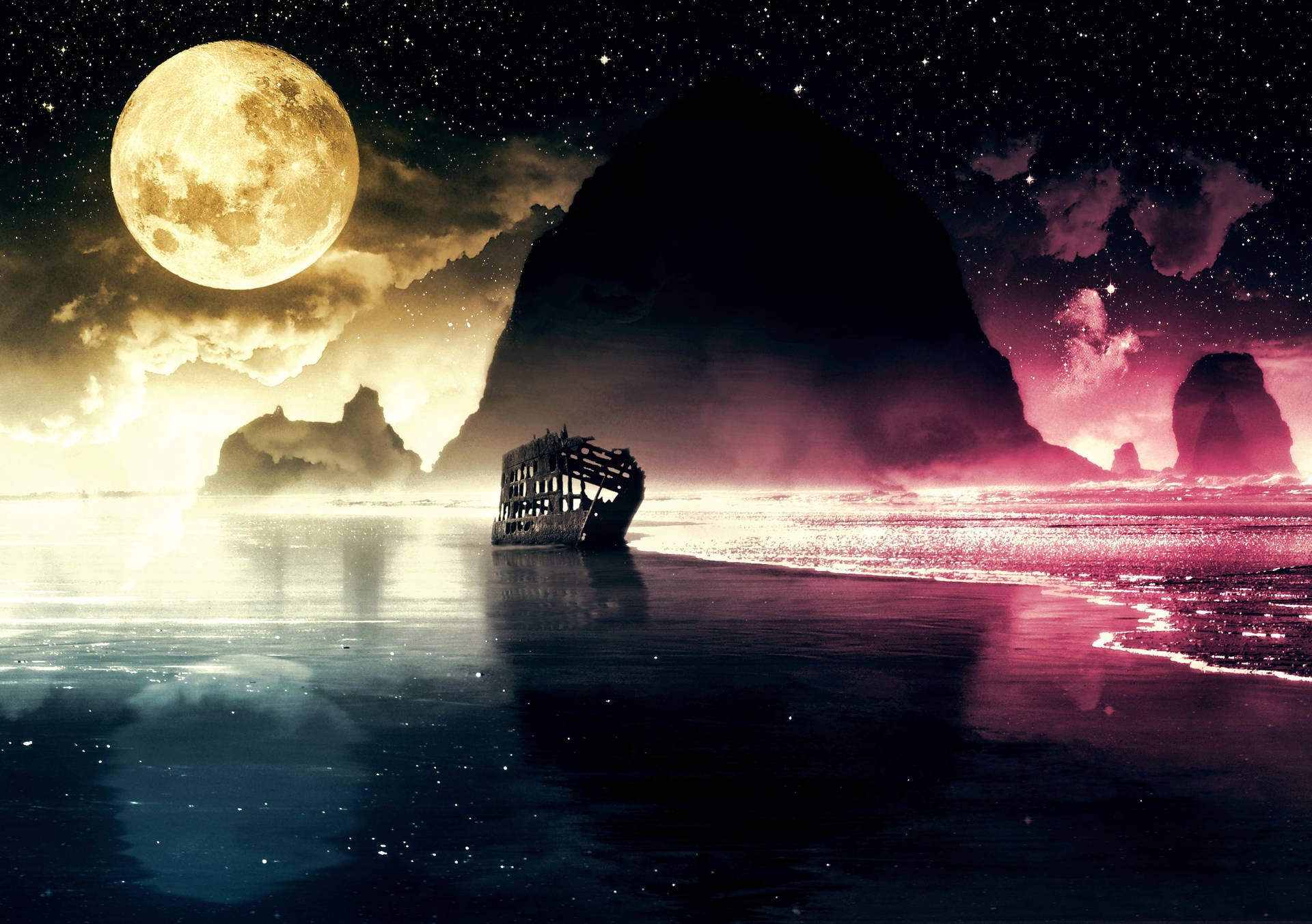 Moon Night Sky Wallpaper