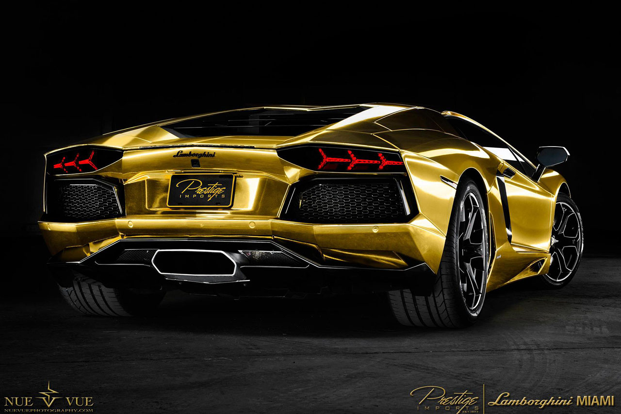 Lamborghini Aventador J Gold HD Wallpaper Background Image