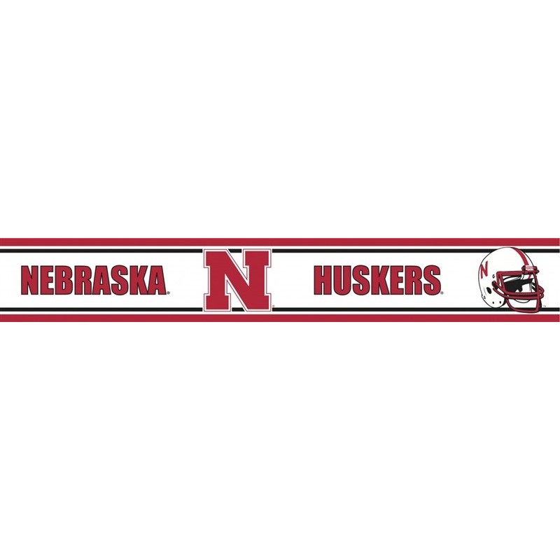 Wallpaper Border College Logo Nebraska Huskers Peel And Stick