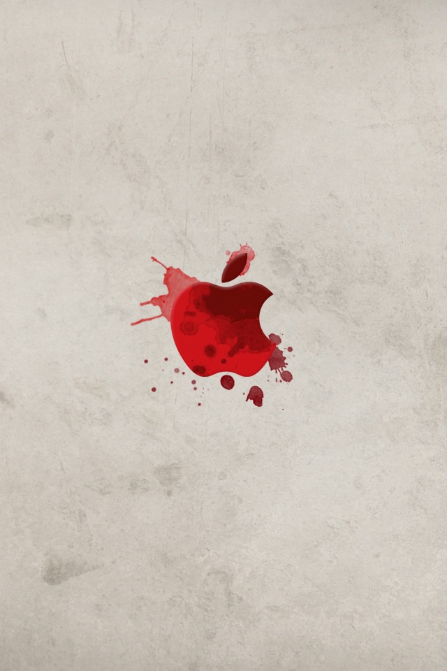 Blood Red Apple Logo iPhone 4 Wallpaper and iPhone 4S Wallpaper