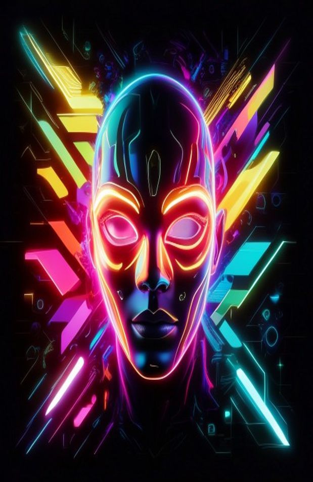 Neon Mask Wallpaper