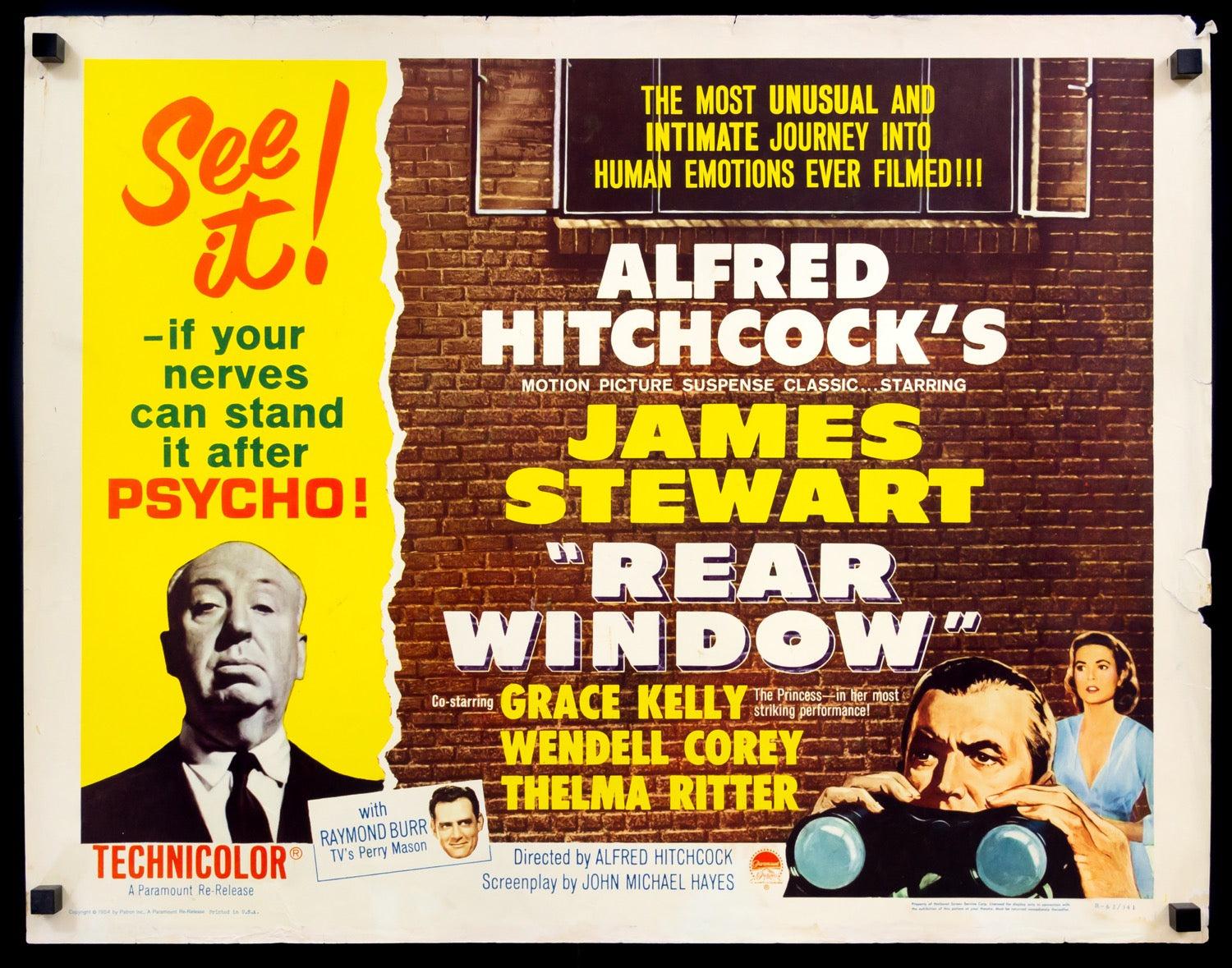 Rear Window Original R1962 Half Sheet Movie Poster