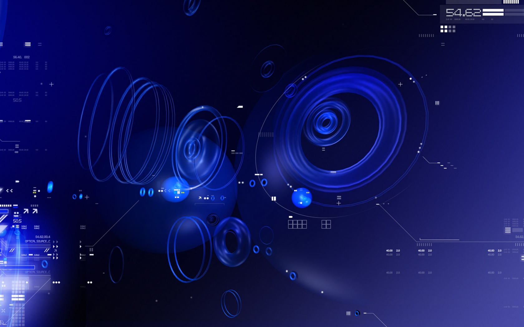 Blue Tech Circles Wallpaper HD