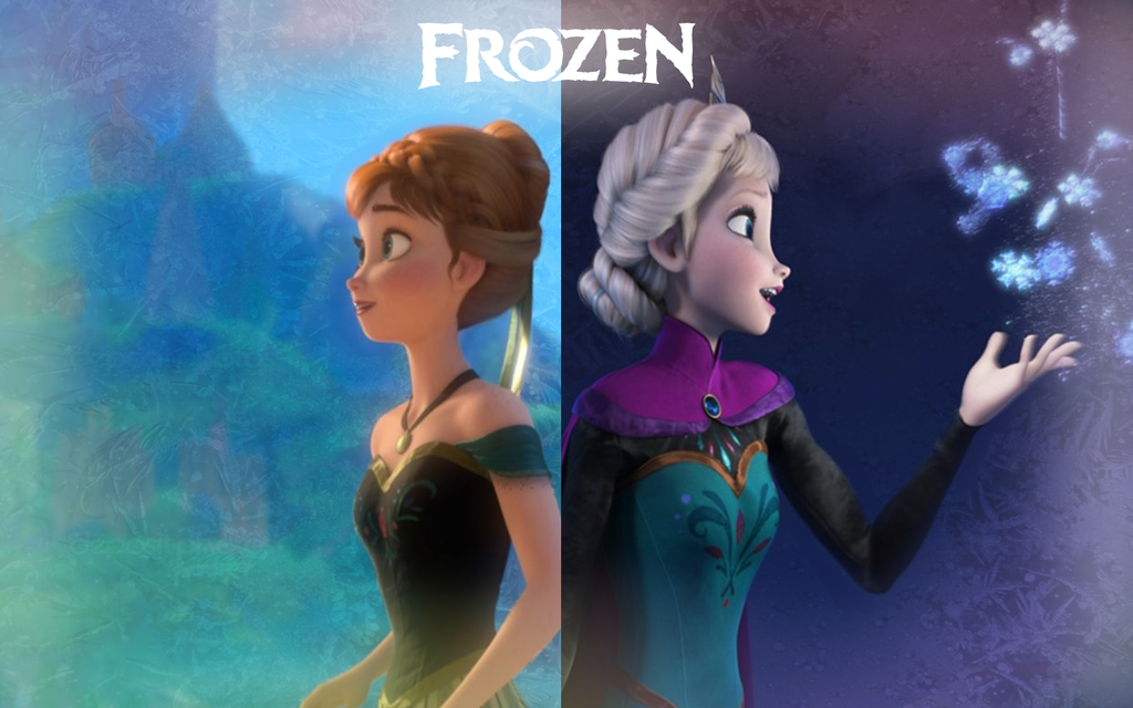 Anna and Elsa Wallpaper by Miss Ellanius on