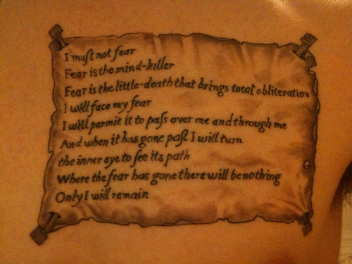 My wifes first tattoo She may be a Bene Gesserit  rdune