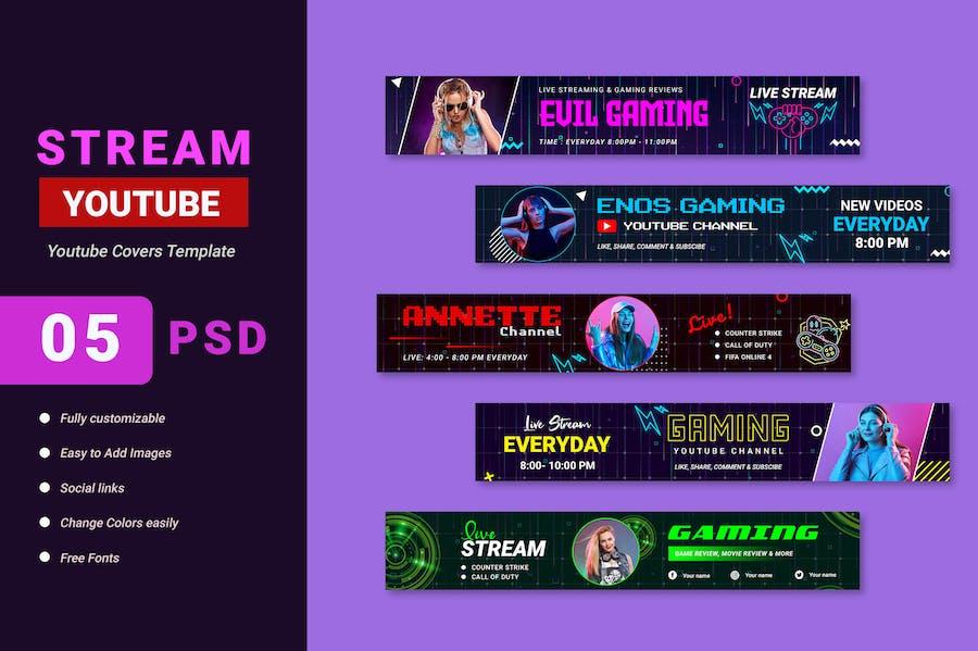 Gaming Channel Banner Template Websites Ux And Ui Kits