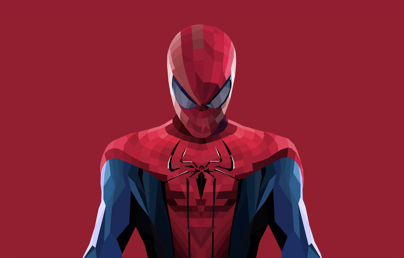 Wallpaper Red Background Art Costume Ic Marvel Spider Man