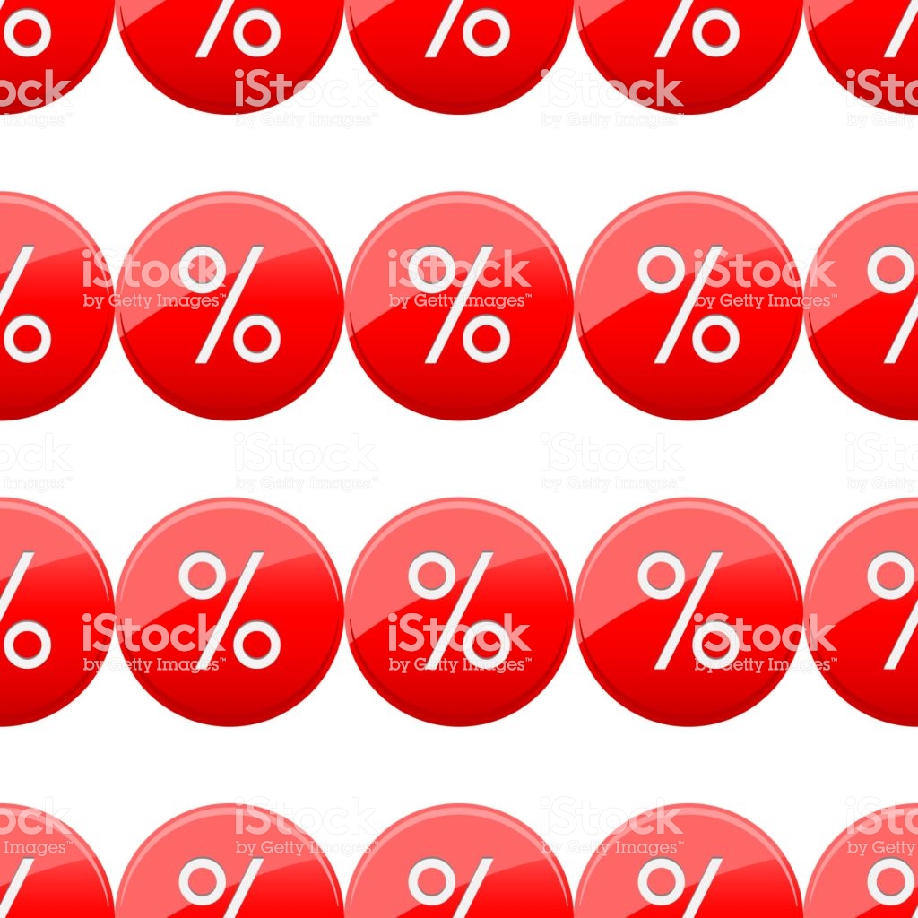 Discount Percent Red Sticker Seamless Wallpaper Pattern Stock