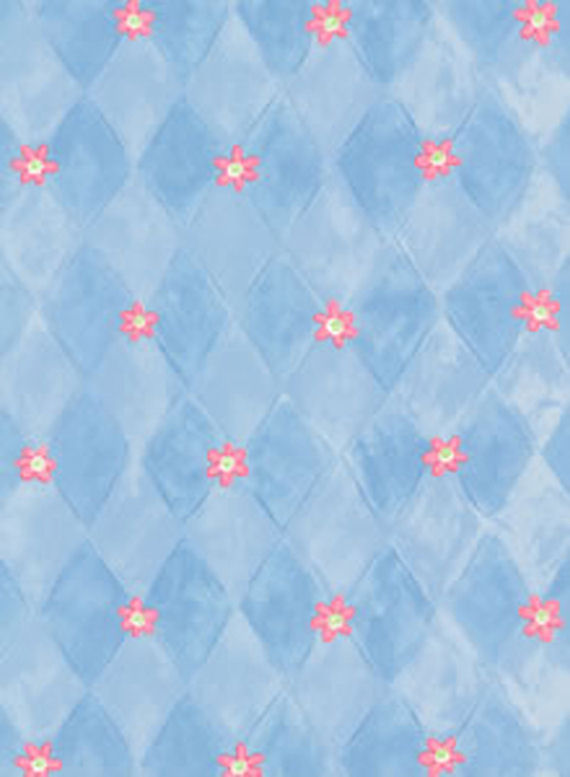 Blue Daisy Harlequin Wall Paper Kids Decor Store