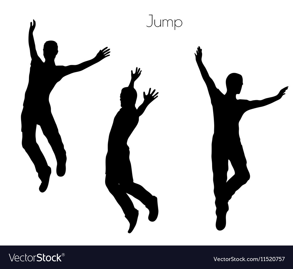 Man In Jump Pose On White Background Royalty Vector