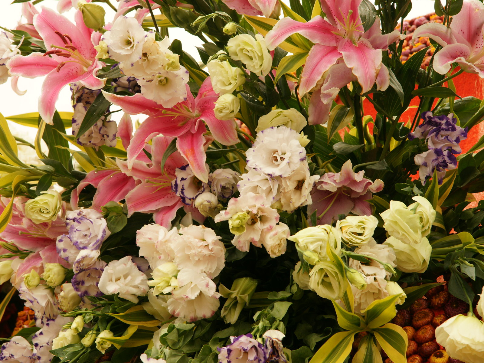 Flower Arrangement With Pink Stargazer And Tropical Beautiful Flowers