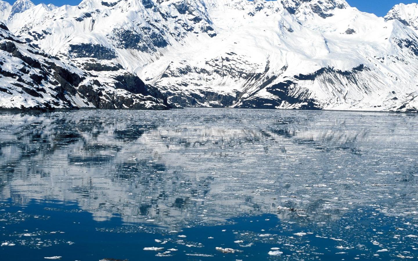 Nature Alaska Mountains Icebergs Water