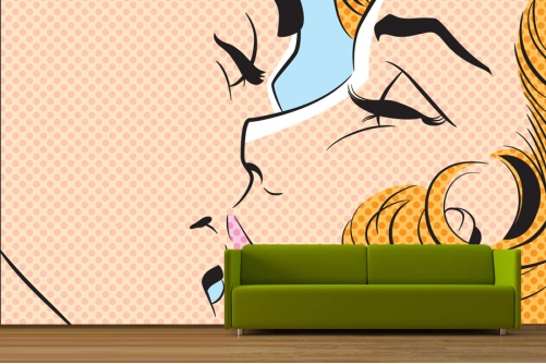 Pop Art Kiss Wallpaper