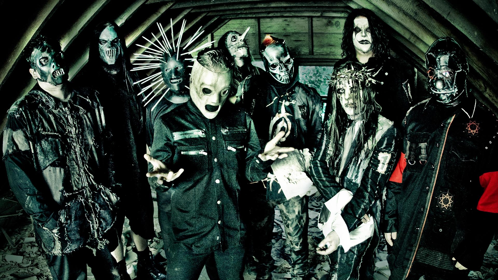 Wallpaper Slipknot Masks Image Attic Fear Full