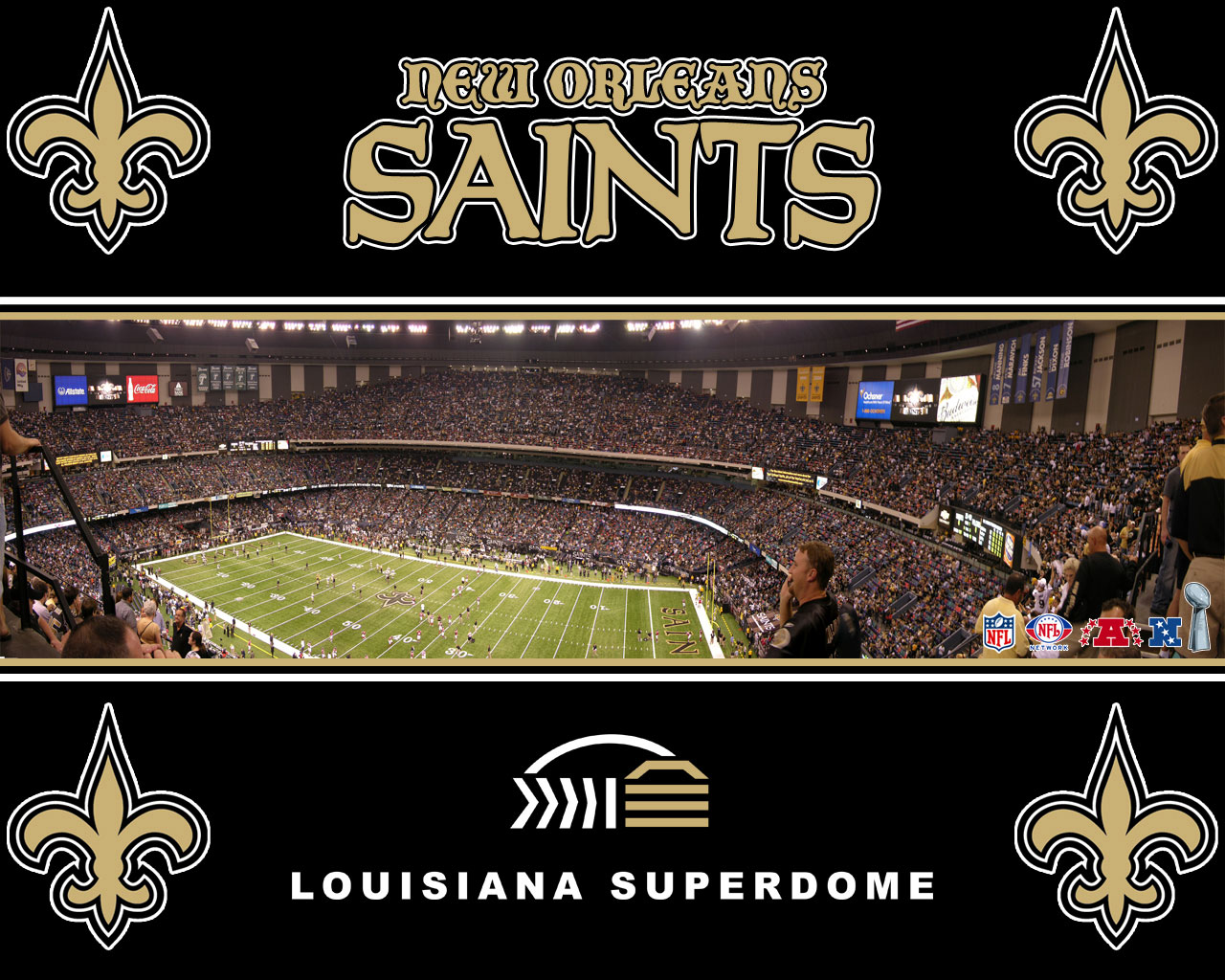 Louisiana Superdome Stadium New Orleans Saints Wallpaper