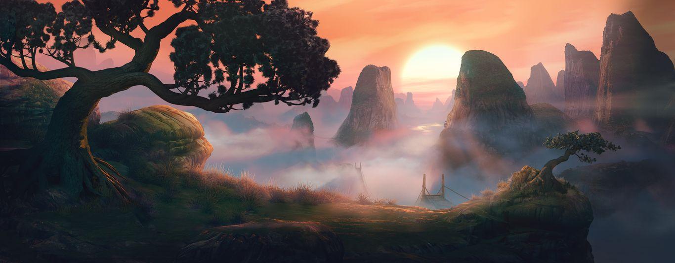 Mountains In Mist By Miragenz 2d Cgsociety Fantasy Art