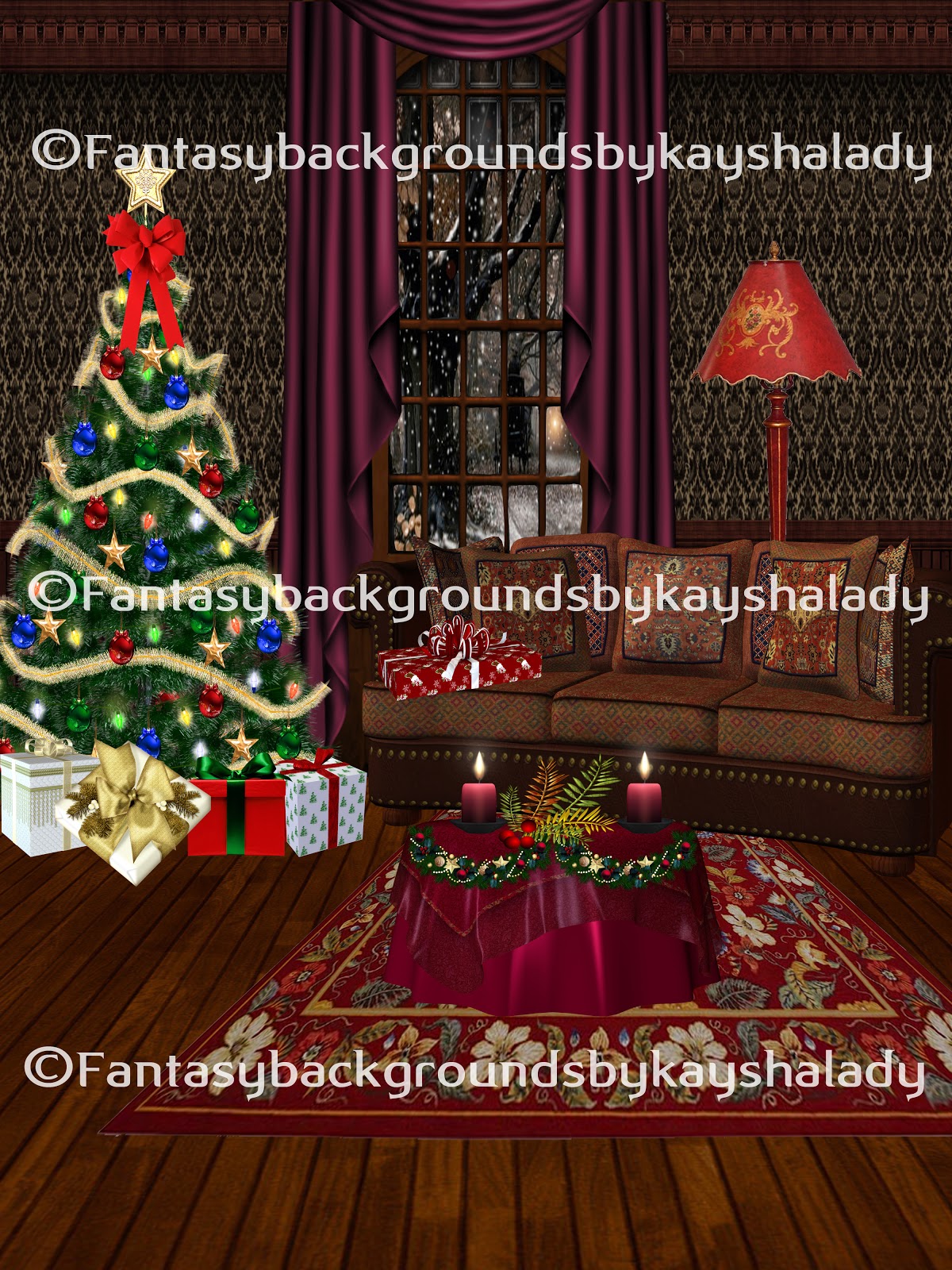 Digital Background Fantasy A Victorian Christmas