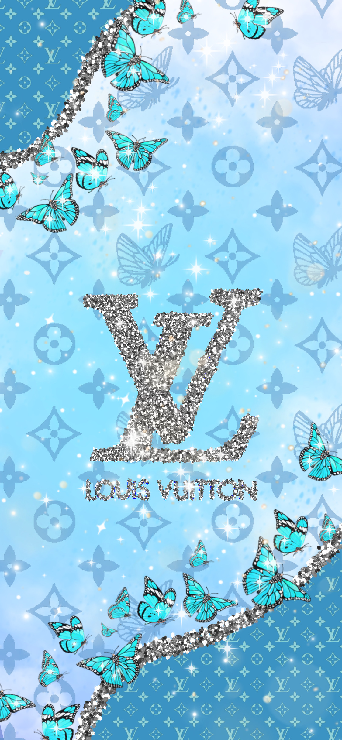 Download Get a glimpse of timeless luxury with this gorgeous blue Louis  Vuitton pattern Wallpaper  Wallpaperscom