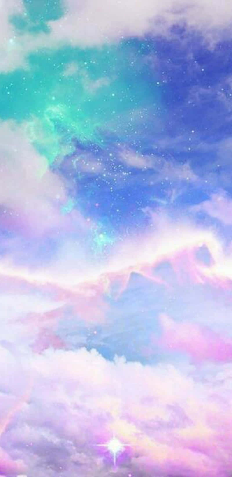 Pink And Blue Clouds Wallpaper