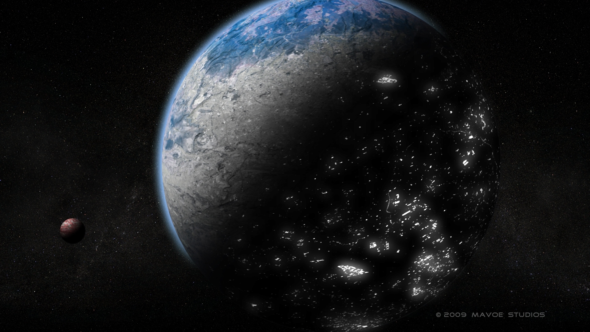 Earth Day Night Urbanization Progress Full HD 1080p Background