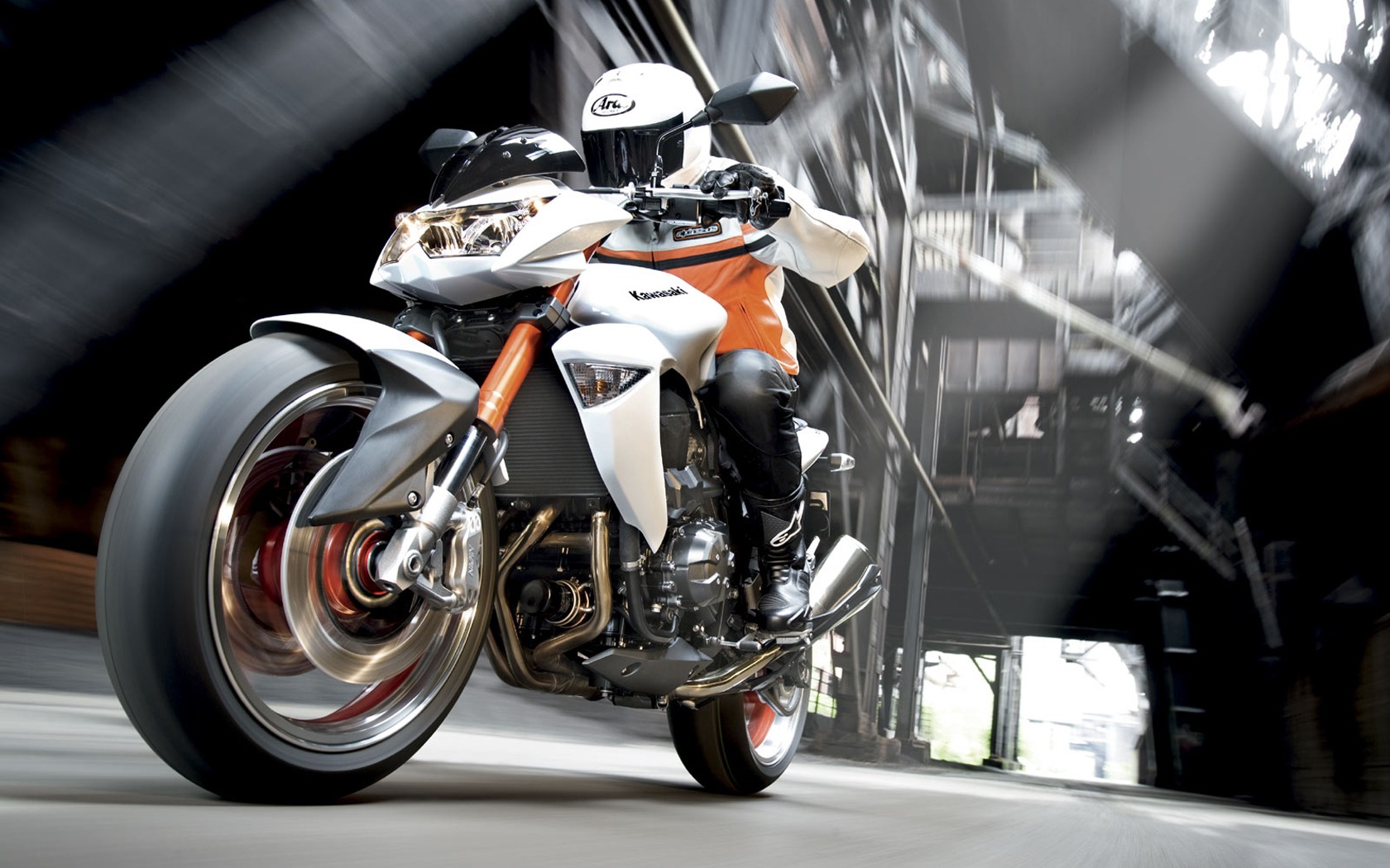 White Motorcycle Kawasaki Z1000 Wallpaper Desk High