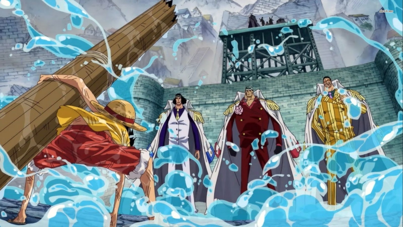 One Piece Marine Ford War Luffy Kuzan Akainu Kizaru Anime HD Wallpaper