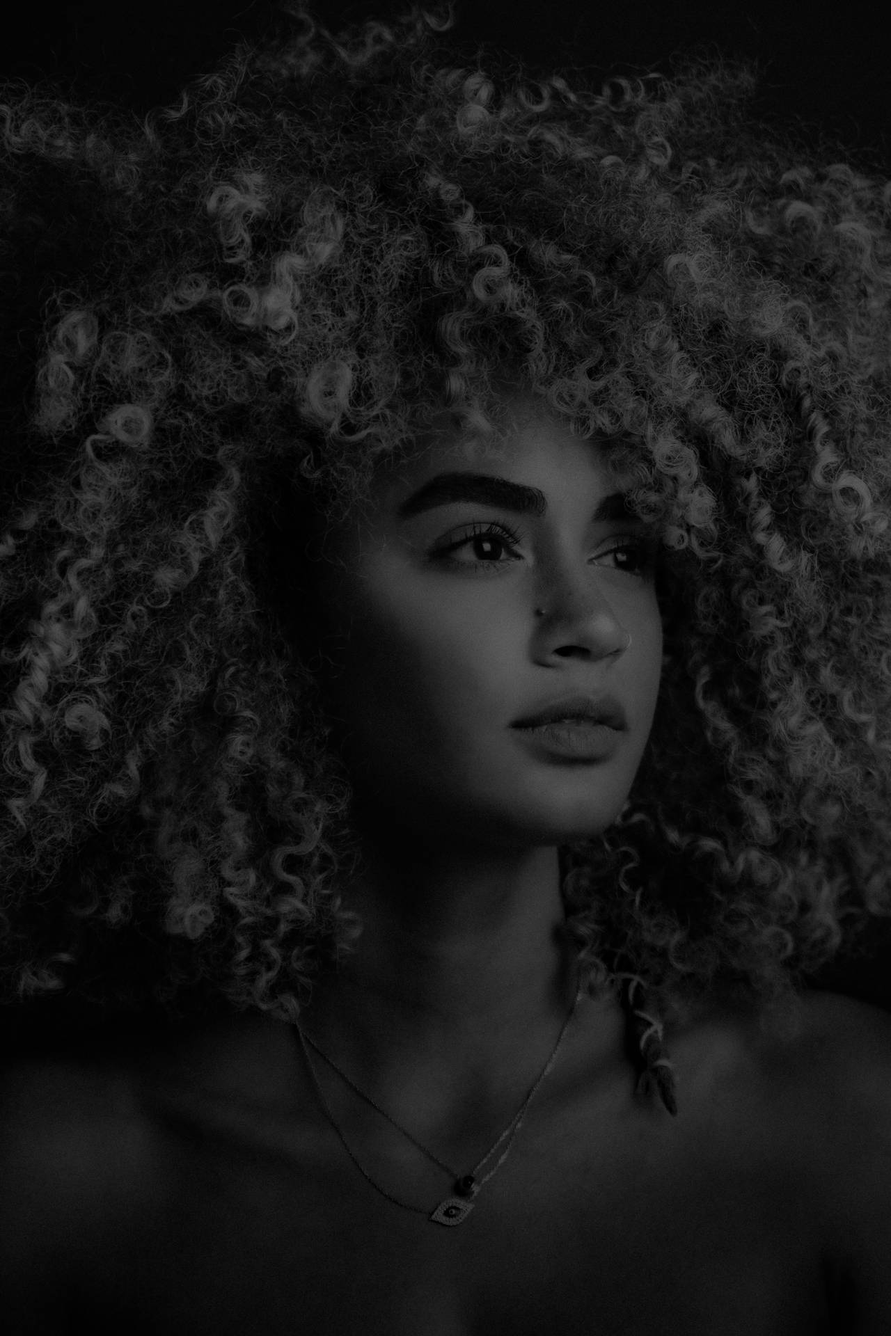 Black And White Girl Portrait Wallpaper