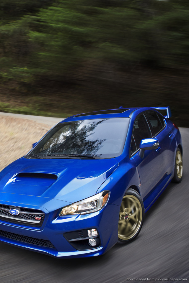 Subaru Wrx Sti Launch Edition On The Road Wallpaper For iPhone