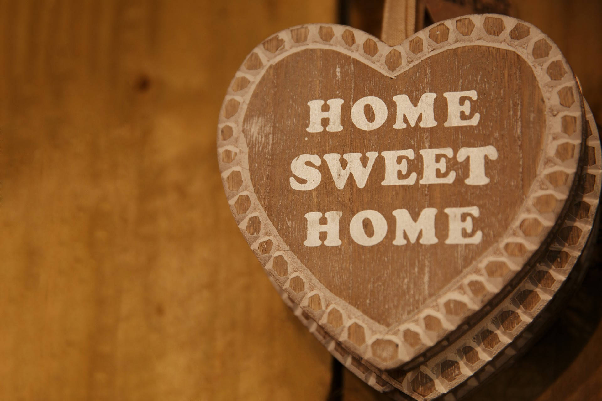 Wooden Heart Home Sweet Wallpaper