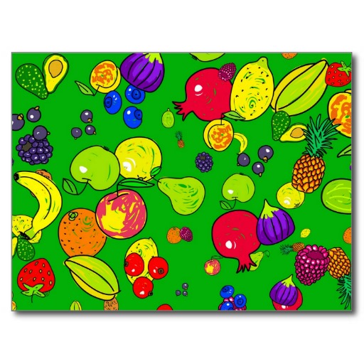 Fruit Wallpaper Postcard