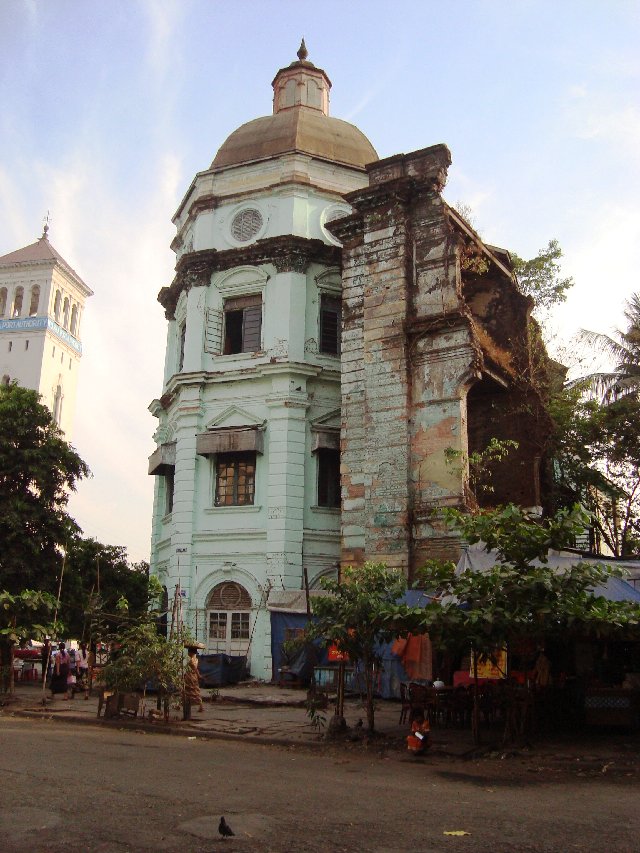 Old British Colonial Building Dilapidating Yangon Burma