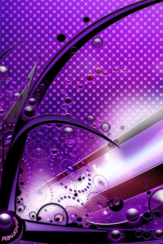 Black Pattern On Purple iPhone HD Wallpaper