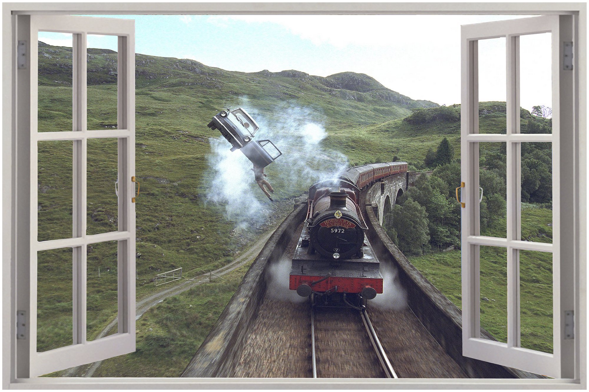   Window Hogwarts Express View Wall Stickers Mural Art Decal Wallpaper
