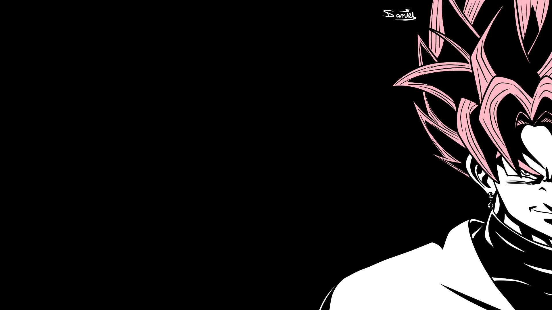 Goku Black And White Wallpaper