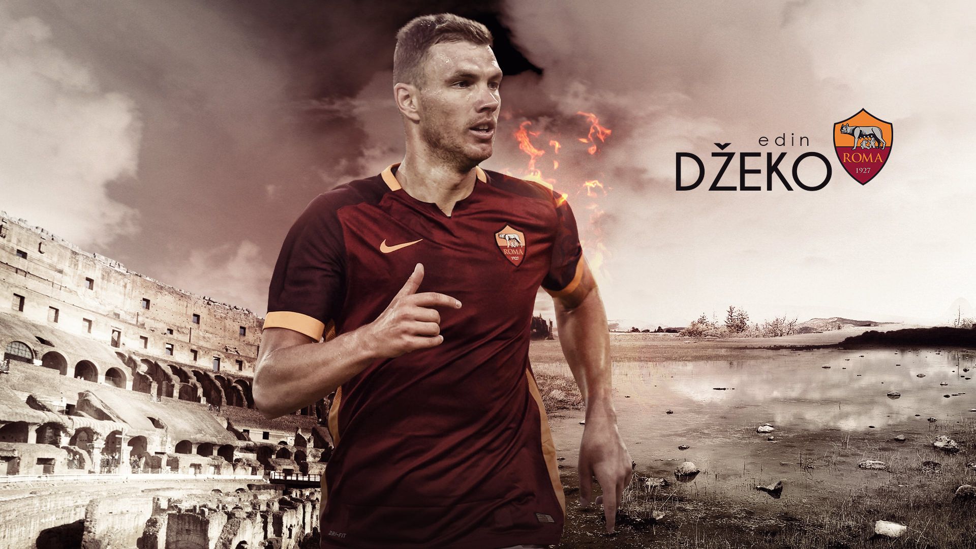 Edin Dzeko As Roma Wallpaper Football HD