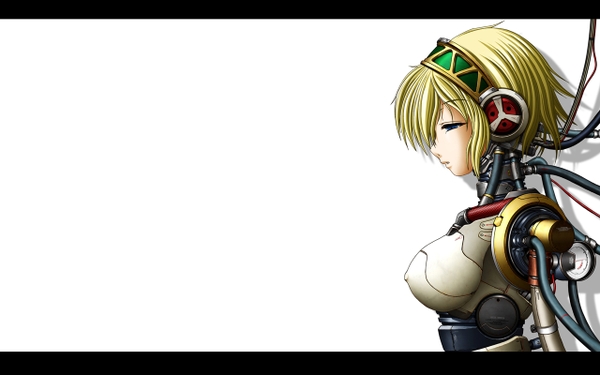 Blue Eyes Persona Series Simple Background Androids Aigis