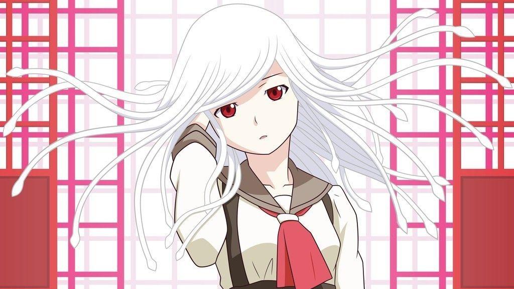 Nadeko Sengoku Long Hair Anime Girl White Bakemonogatari