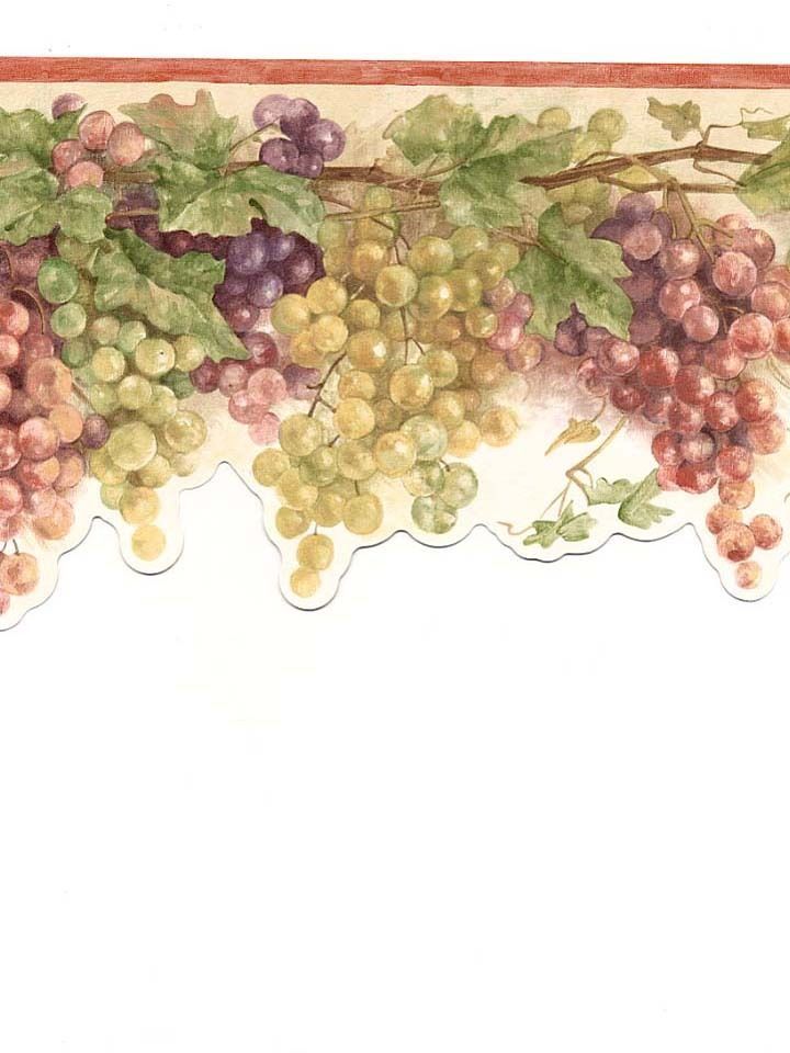 Purple Green Grapes On The Vine Laser Cut Wallpaper Border Eb064101d