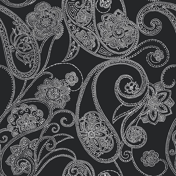White Dotted Paisley Wallpaper Wall Sticker Outlet