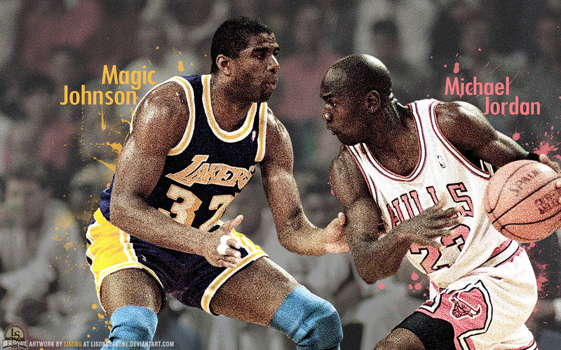Magic Johnson Vs Michael Jordan Wallpaper By Lisong24kobe On