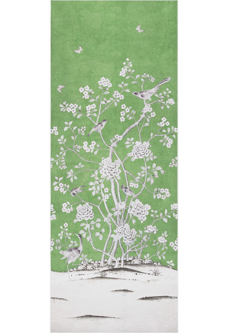 Wallcovering Wallpaper Chinois Palais In Lettuce Schumacher