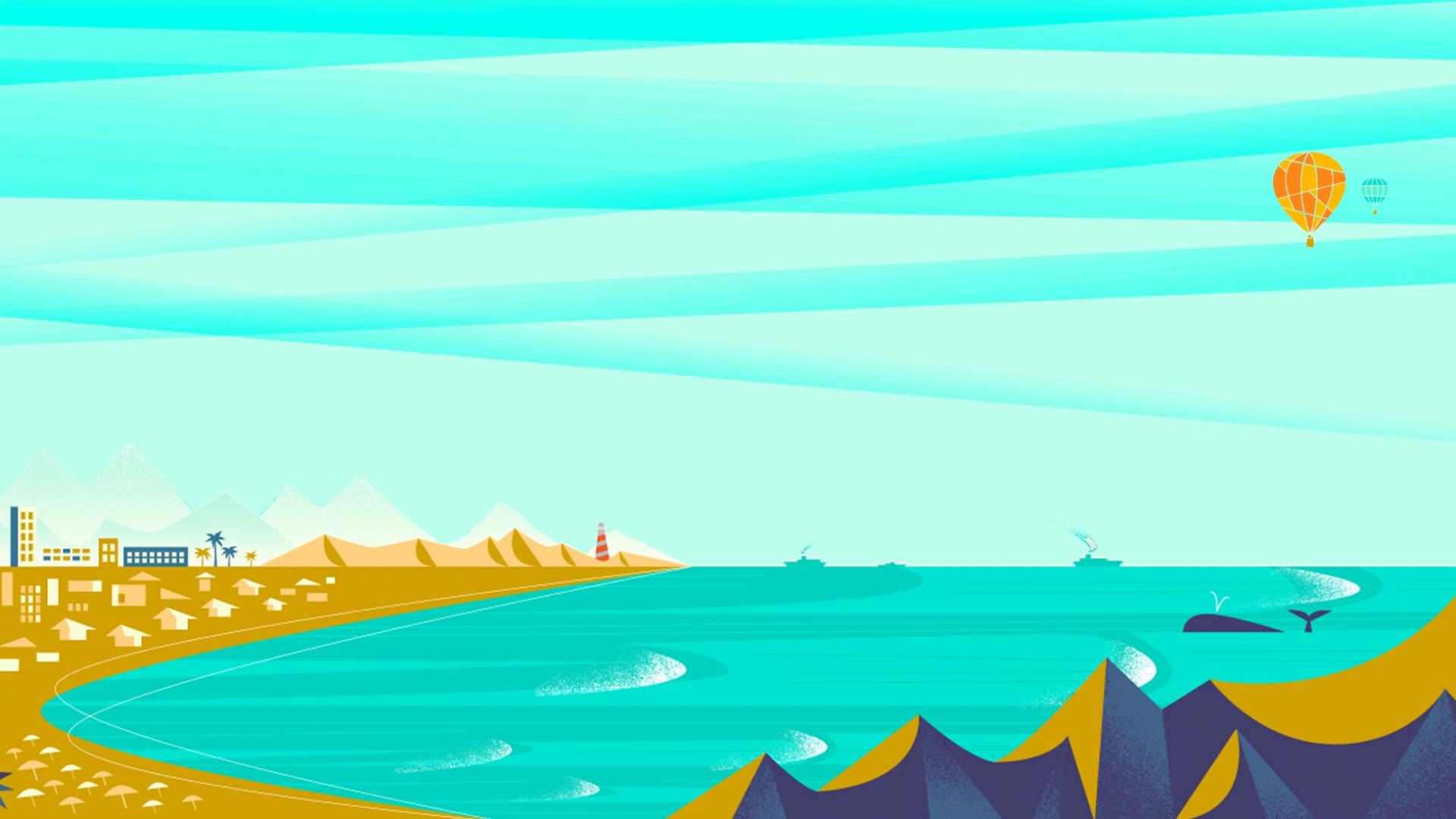 Minimalistic Google Now Beach Wallpaper