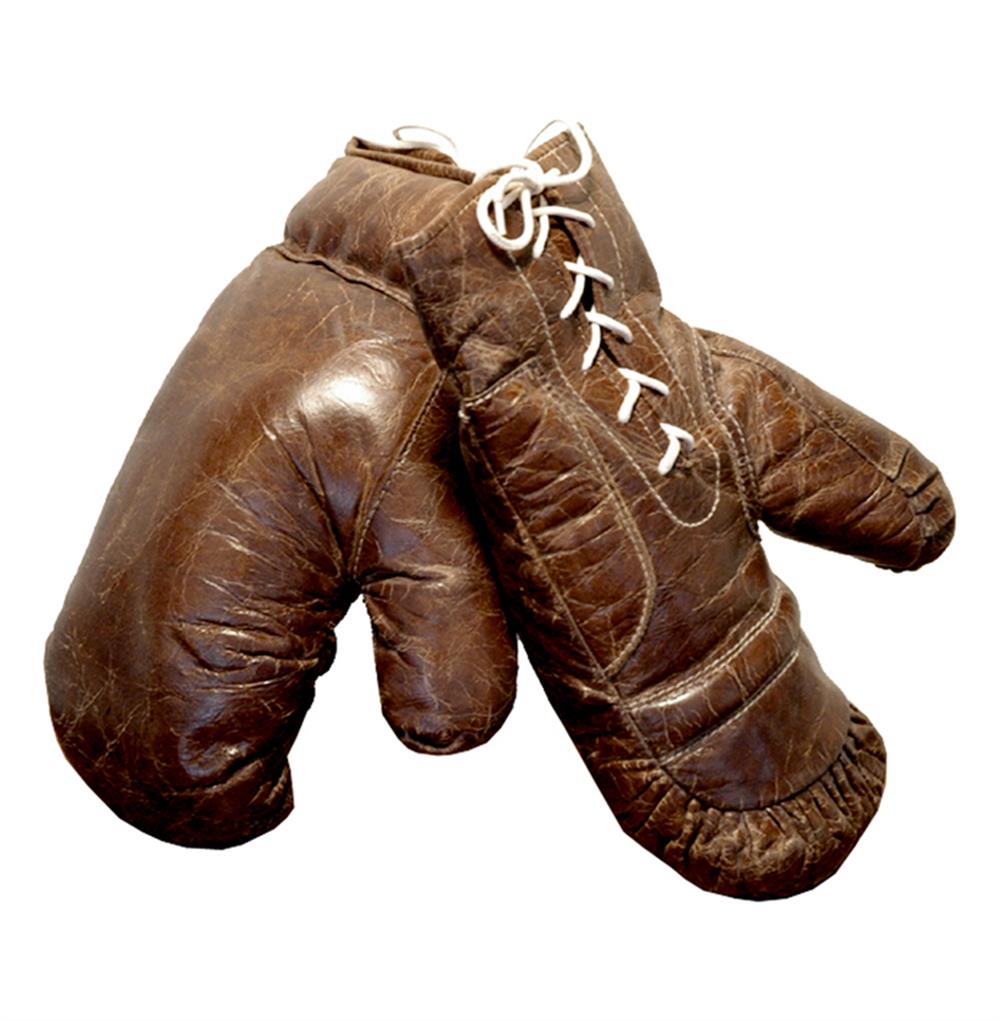 Silver dome Vintage Leather Boxing Gloves Wall Decor Sculpture
